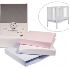 BW 111-229: 2 Pack Fitted Cotton Mini Cot Sheets (50 x 100 cms)